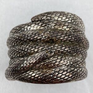 VTG Helles Paris Women’s Serpent Cuff Bracelet Silver Plate Heavy